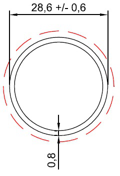 TUBO RED. 1.1/8 PAREDE 0.8MM - NAT - KG - NH