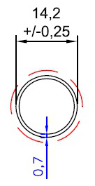 TUBO RED. 9/16 PAREDE 0.70MM - NAT - KG - NH