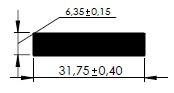 BARRA CHATA 1 1/4 X 1/4 - NAT. - KG - NH