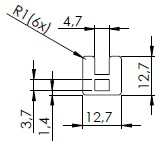 PERFIL A 12.7MMX12.7MM - NAT- KG - NH