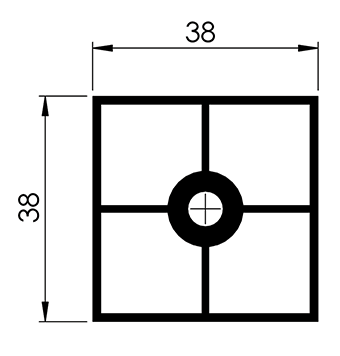 TUBO QUADRADO PENTATUBULAR 38 X 38 - NAT - KG - NH