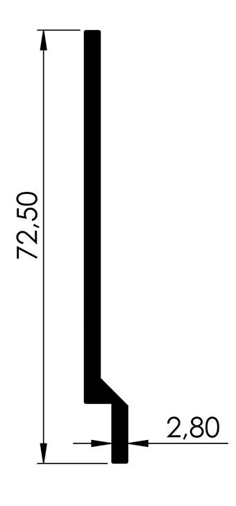 PERFIL FERRAGEM BATENTE 73 X 2.8MM - NAT. - KG - NH