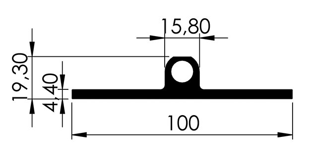 PERFIL FERRAGEM 100.0  X 4.4MM DOBRADIÇA - NAT. - KG - NH