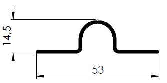 PERFIL FERRAGEM CONTRA TRINCO 53 X14.5MM - NAT. - KG - NH